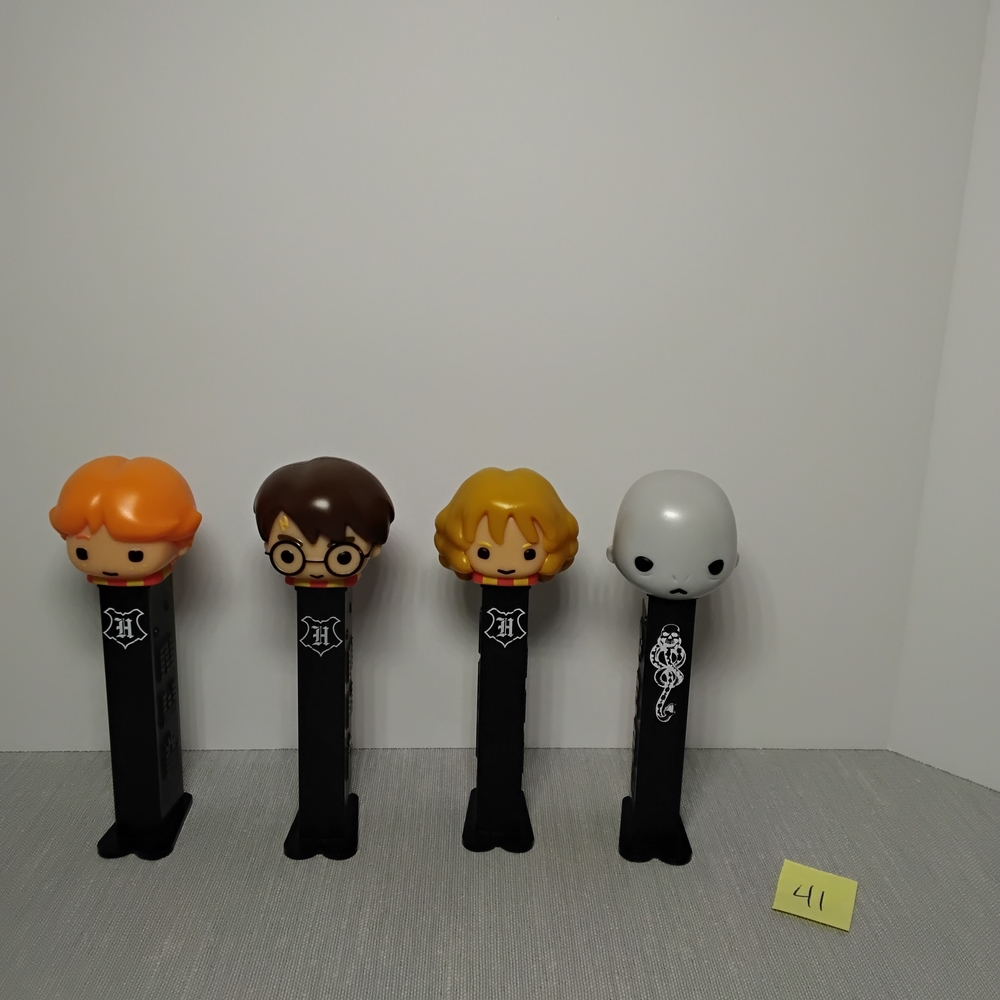 EUC PEZ Harry Potter Lot of 4: Lord Voldemort, Harry, Ron, and Hermione